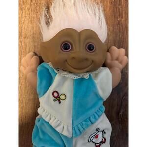 Russ Treasure Troll Vintage Soft Body Pink Hair Pink Eyes 13” In Cute Outfit